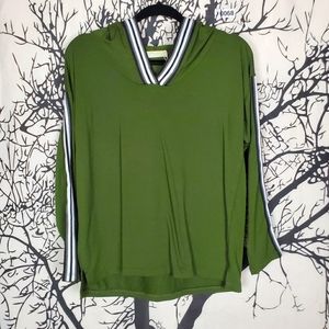 NEM Olive Green Long Sleeve Hooded Top Shirt Large